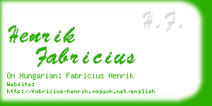 henrik fabricius business card